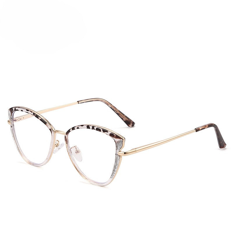 Two Tone Cat Eye Metal Frames - Leopard