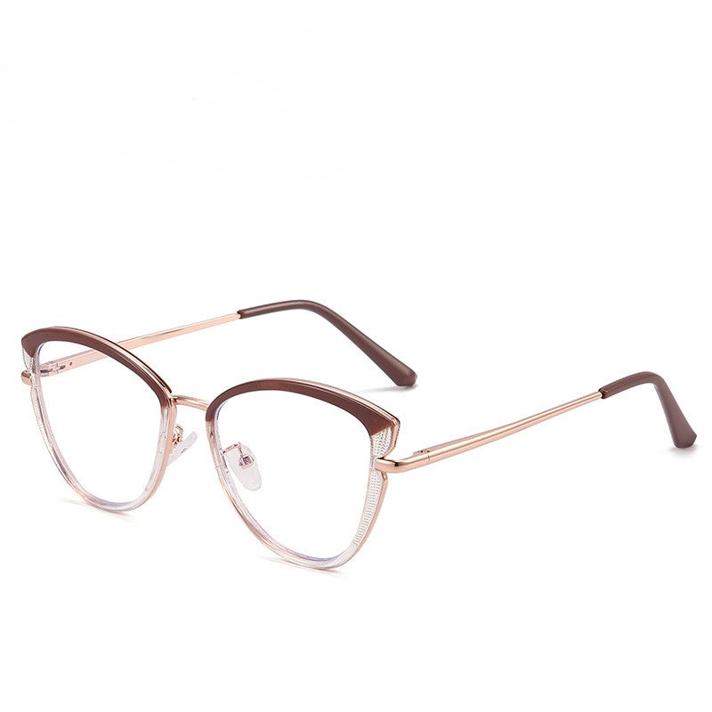 Two Tone Cat Eye Metal Frames - Red_2