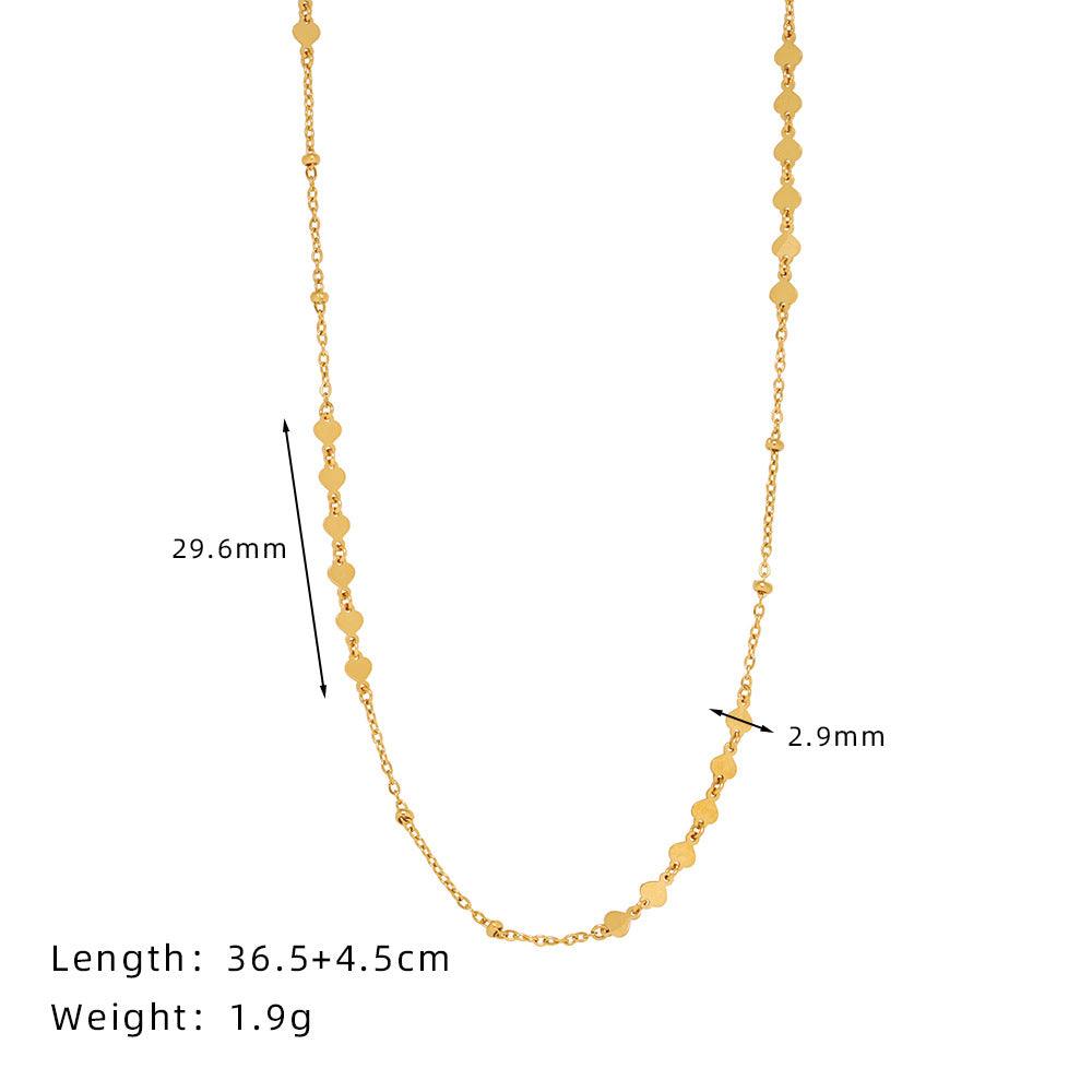 Layered Sequin Disc Chain Choker - Gold