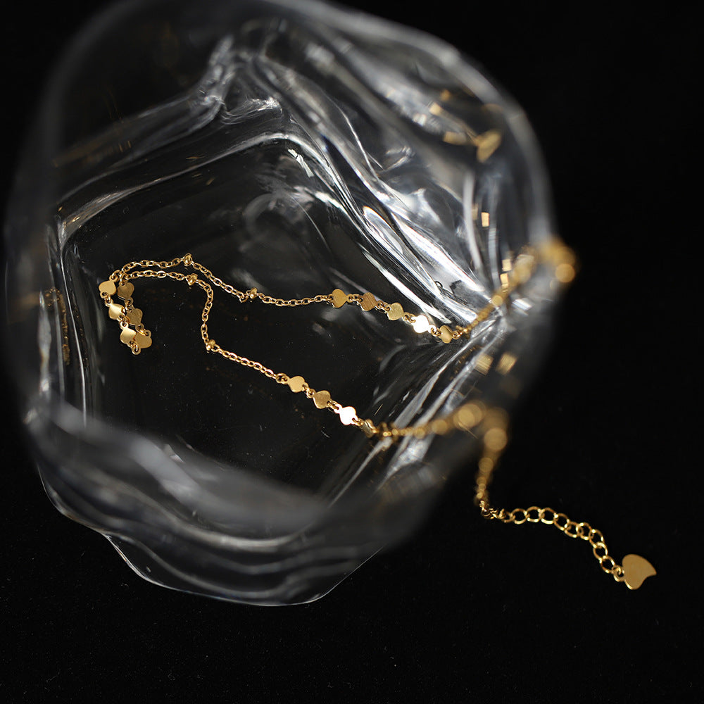 Layered Sequin Disc Chain Choker - Gold - 3