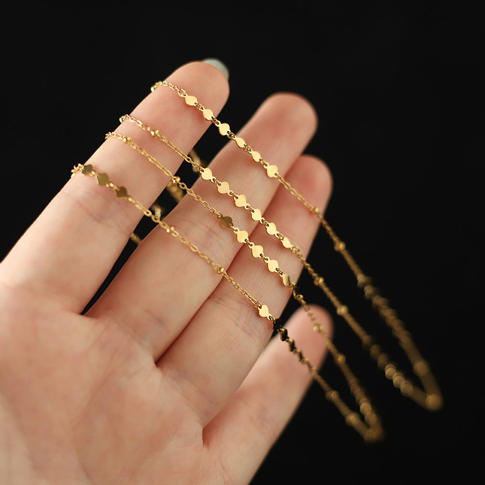 Layered Sequin Disc Chain Choker - Gold - 4