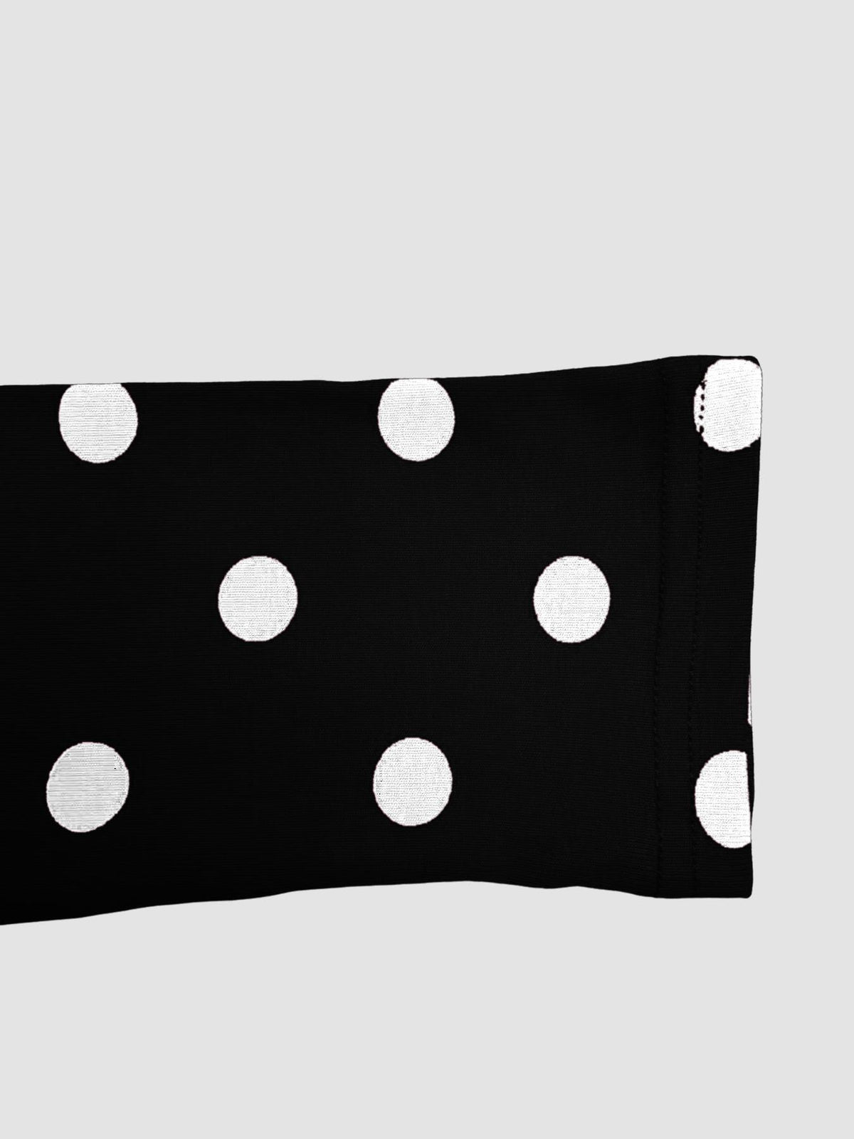 Polka Dot Long Sleeve Fitted Tee - Black - 5