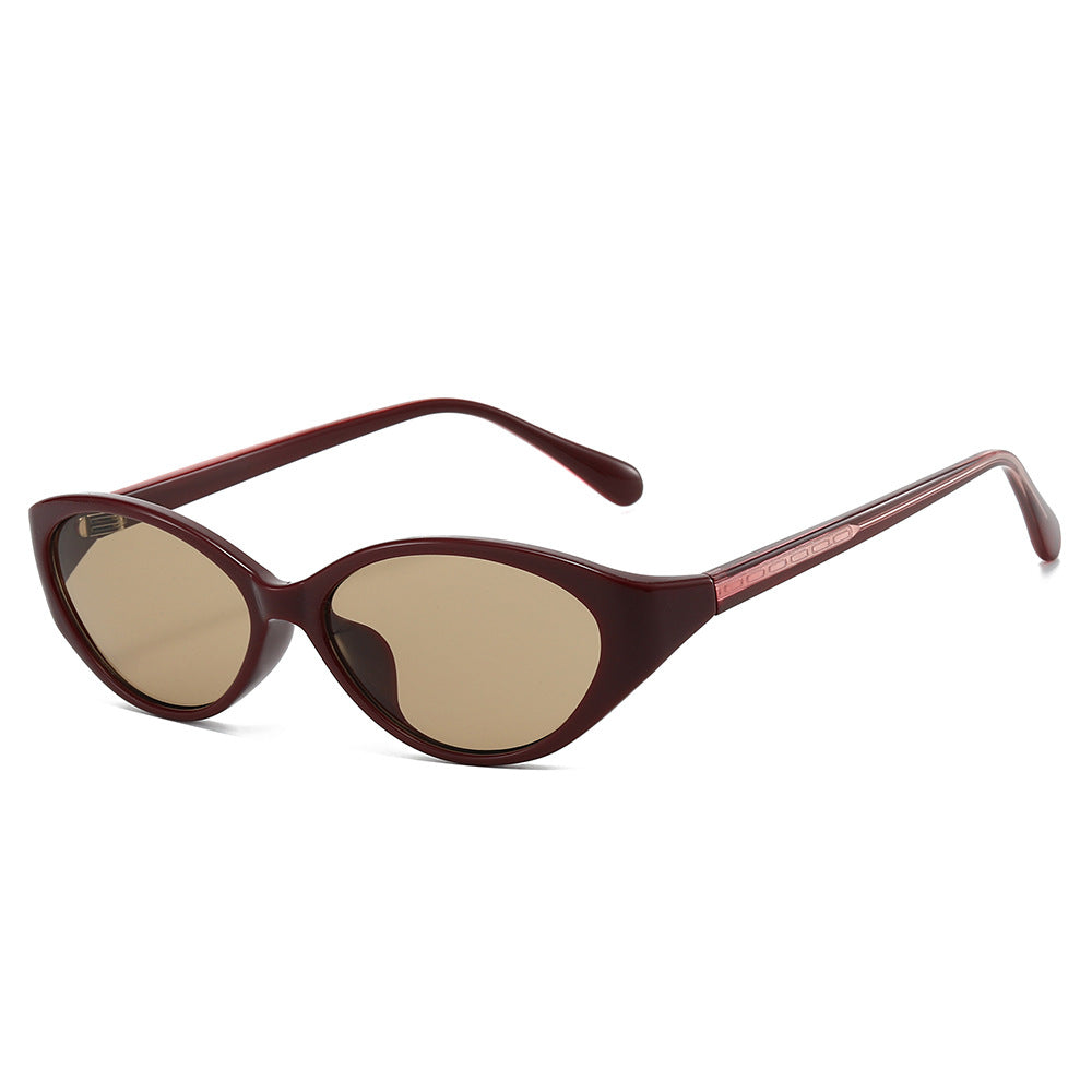 Slim Oval Cat Eye Sunglasses - C4
