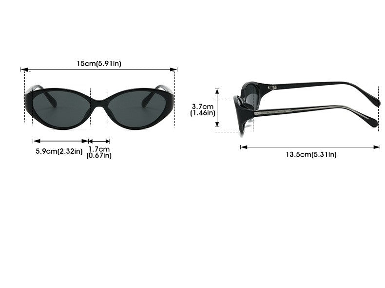 Slim Oval Cat Eye Sunglasses