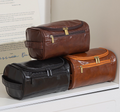 Faux Leather Hanging Travel Toiletry Bag - Brown