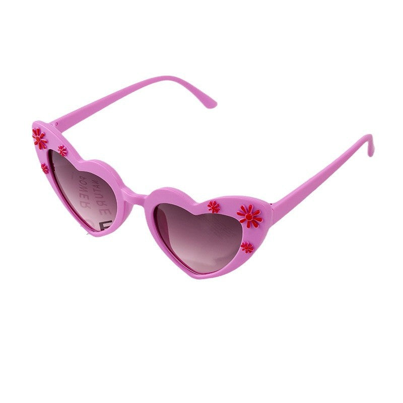 Kids Heart Shaped Flower Cat Eye Sunglasses - view 1