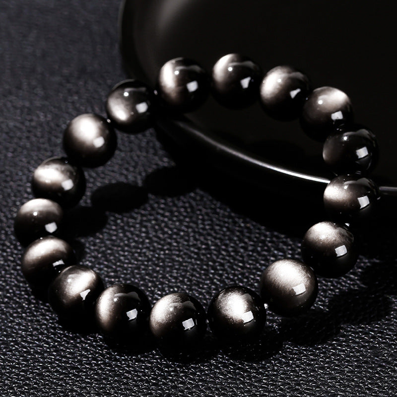 Sheen Obsidian Round Bead Bracelet - view 1