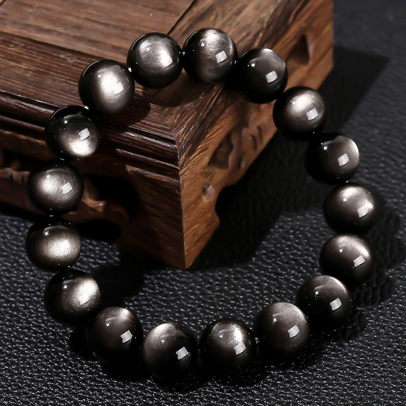 Sheen Obsidian Round Bead Bracelet - view 2