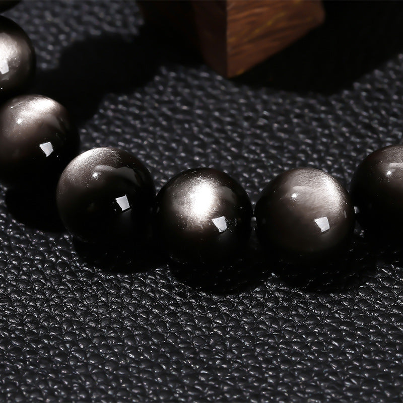 Sheen Obsidian Round Bead Bracelet - view 3