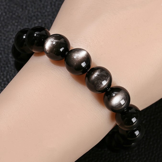Sheen Obsidian Round Bead Bracelet - view 5