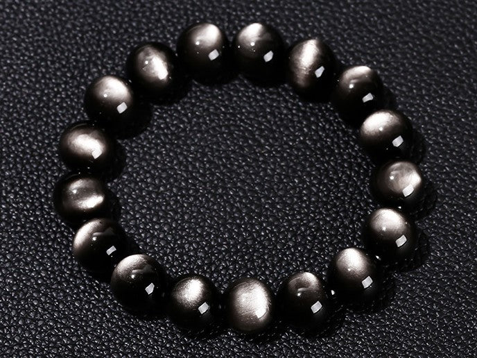 Sheen Obsidian Round Bead Bracelet - view 6