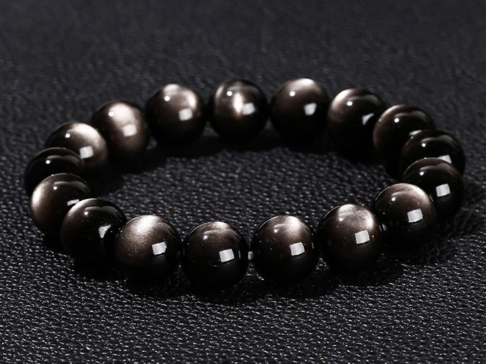 Sheen Obsidian Round Bead Bracelet - view 7