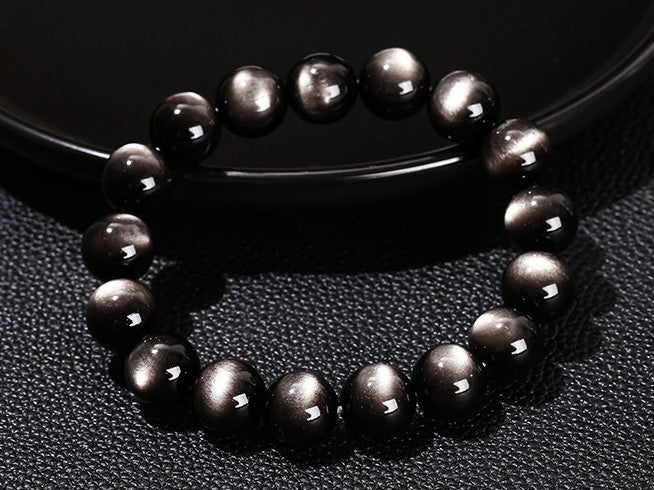 Sheen Obsidian Round Bead Bracelet - view 9