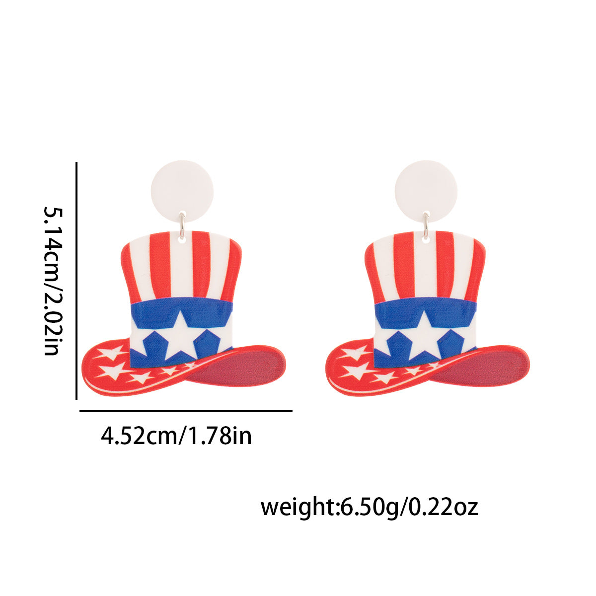 Americana Heart And Hat Dangle Earrings - Hat