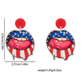 Americana Heart And Hat Dangle Earrings - Mouth