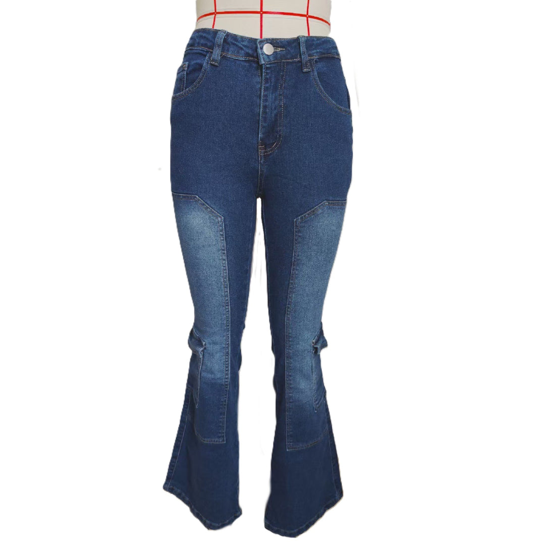 Low Rise Slim Fit Flare Jeans - Blue
