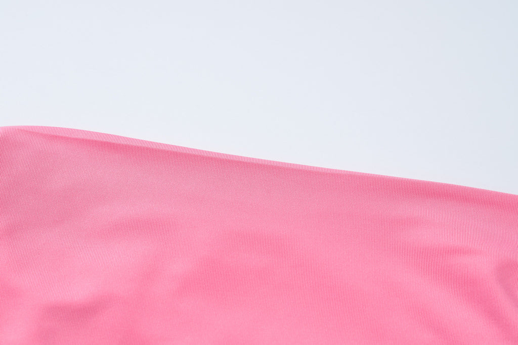 Ruched Bandeau Fishtail Maxi Dress - Pink - 9