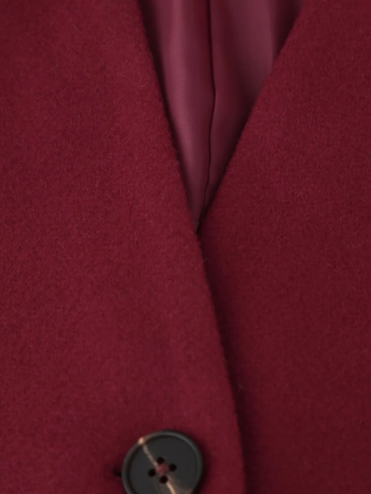 Draped Scarf Neck Relaxed Blazer - Winered - 2