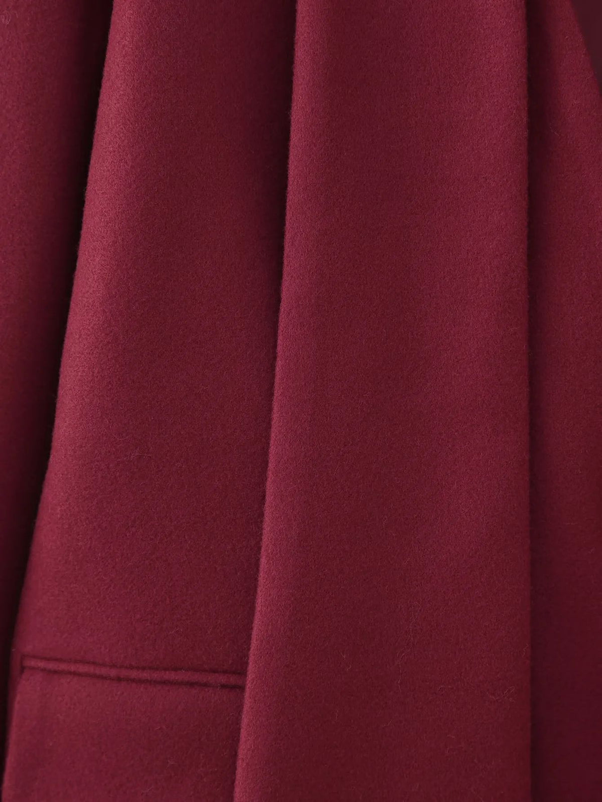 Draped Scarf Neck Relaxed Blazer - Winered - 3