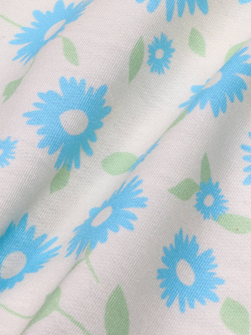 Daisy Floral Patchwork Oversized Pullover Top - Blue - 11