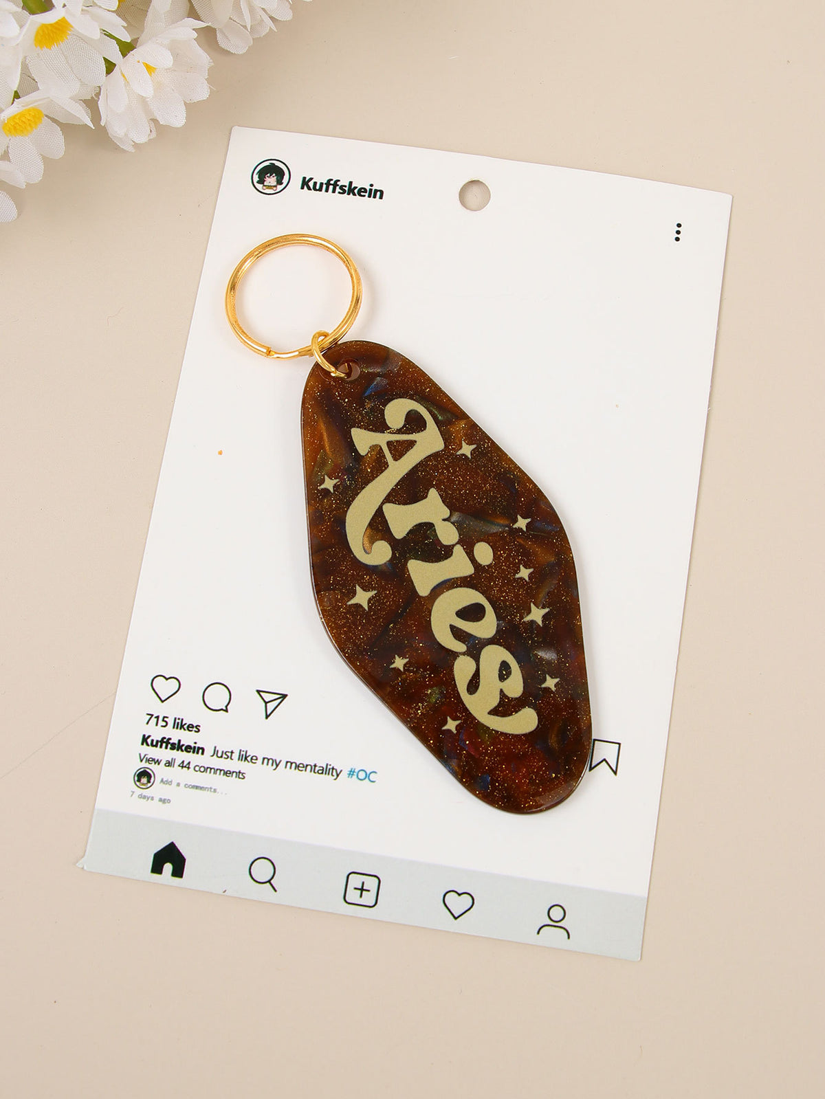 Zodiac Sign Acrylic Keychain Bag Charm - Aries