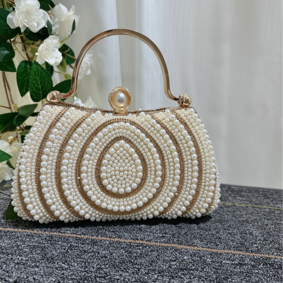 Pearl Teardrop Top Handle Evening Bag