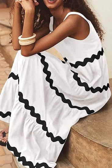 Ric Rac Trim Tiered Sleeveless Maxi Dress - White - 1