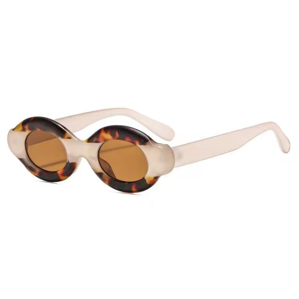 Chunky Oval Sunglasses With Sculpted Arms - Decor