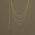 Four Row Layered Fine Chain Necklace - Gold