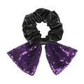 Sequin Bow Hair Tie For Halloween Parties - Purple