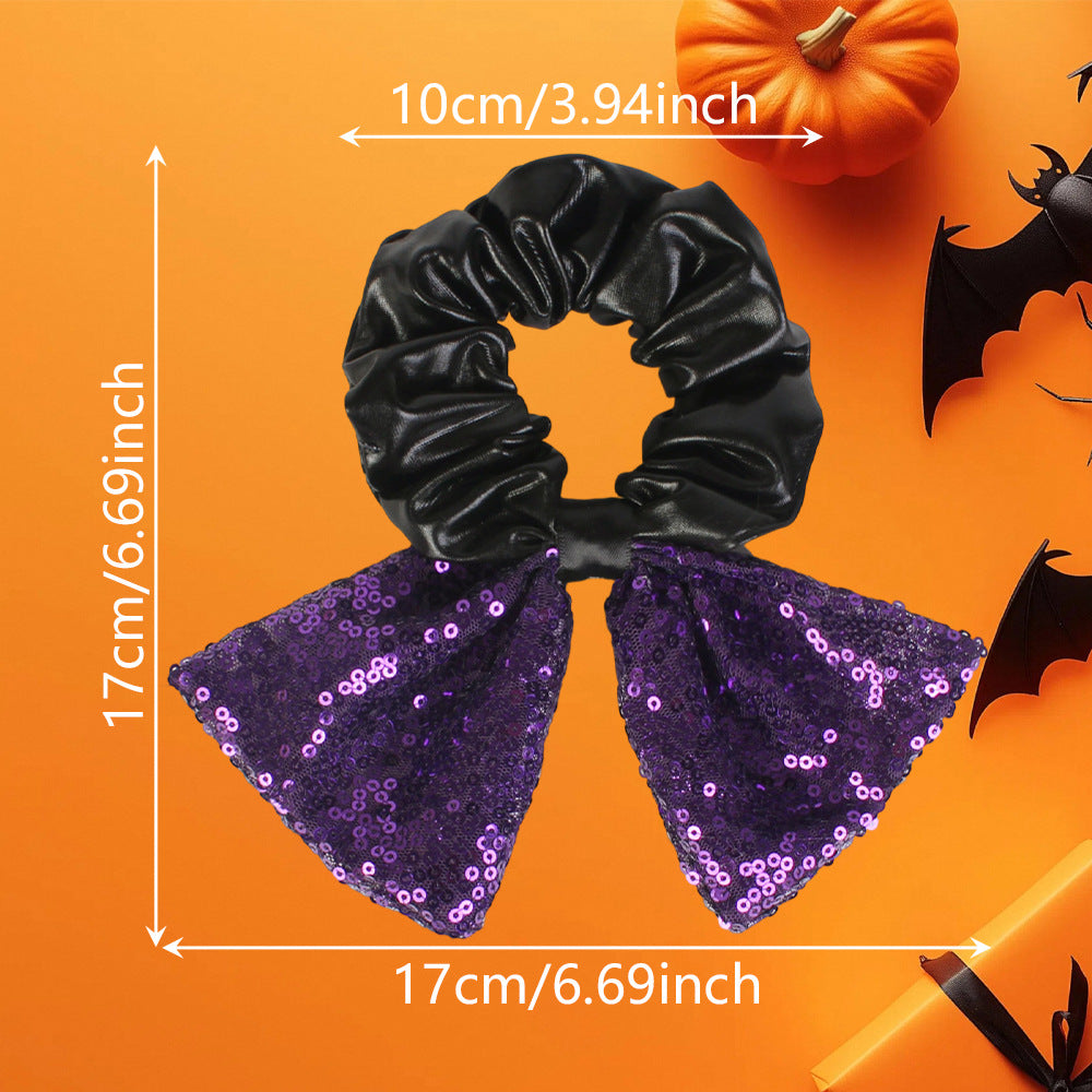 Sequin Bow Hair Tie For Halloween Parties - view 1