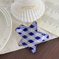 Star Claw Hair Clip With Argyle Diamond Print - Purple
