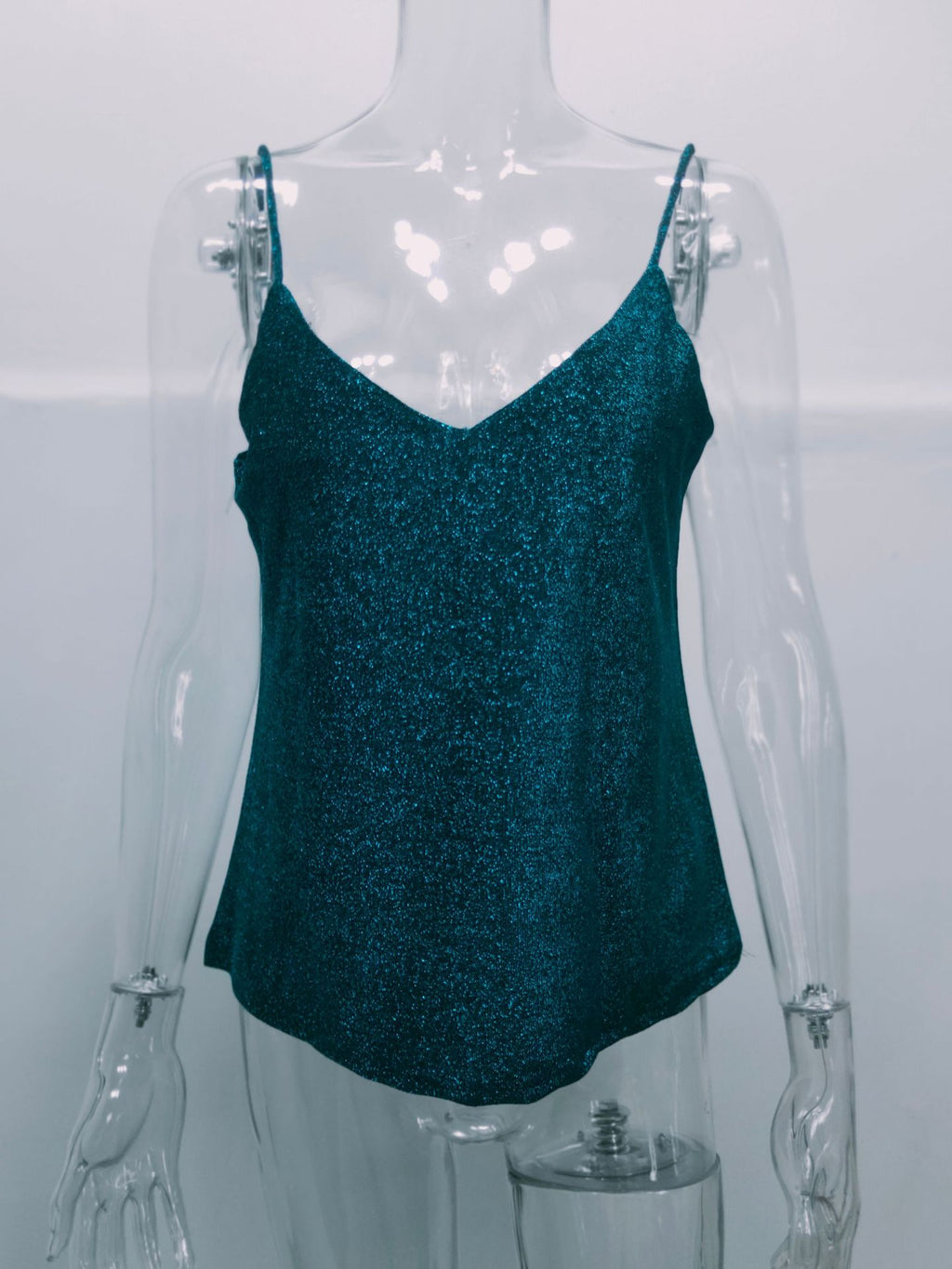 Sparkle Knit V Neck Cami Top