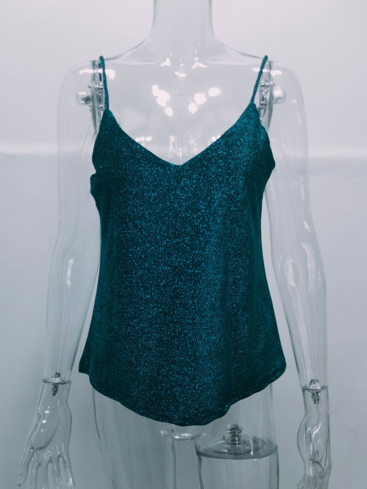 Sparkle Knit V Neck Cami Top