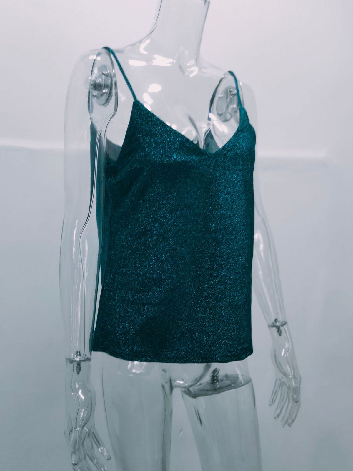 Sparkle Knit V Neck Cami Top - view 1