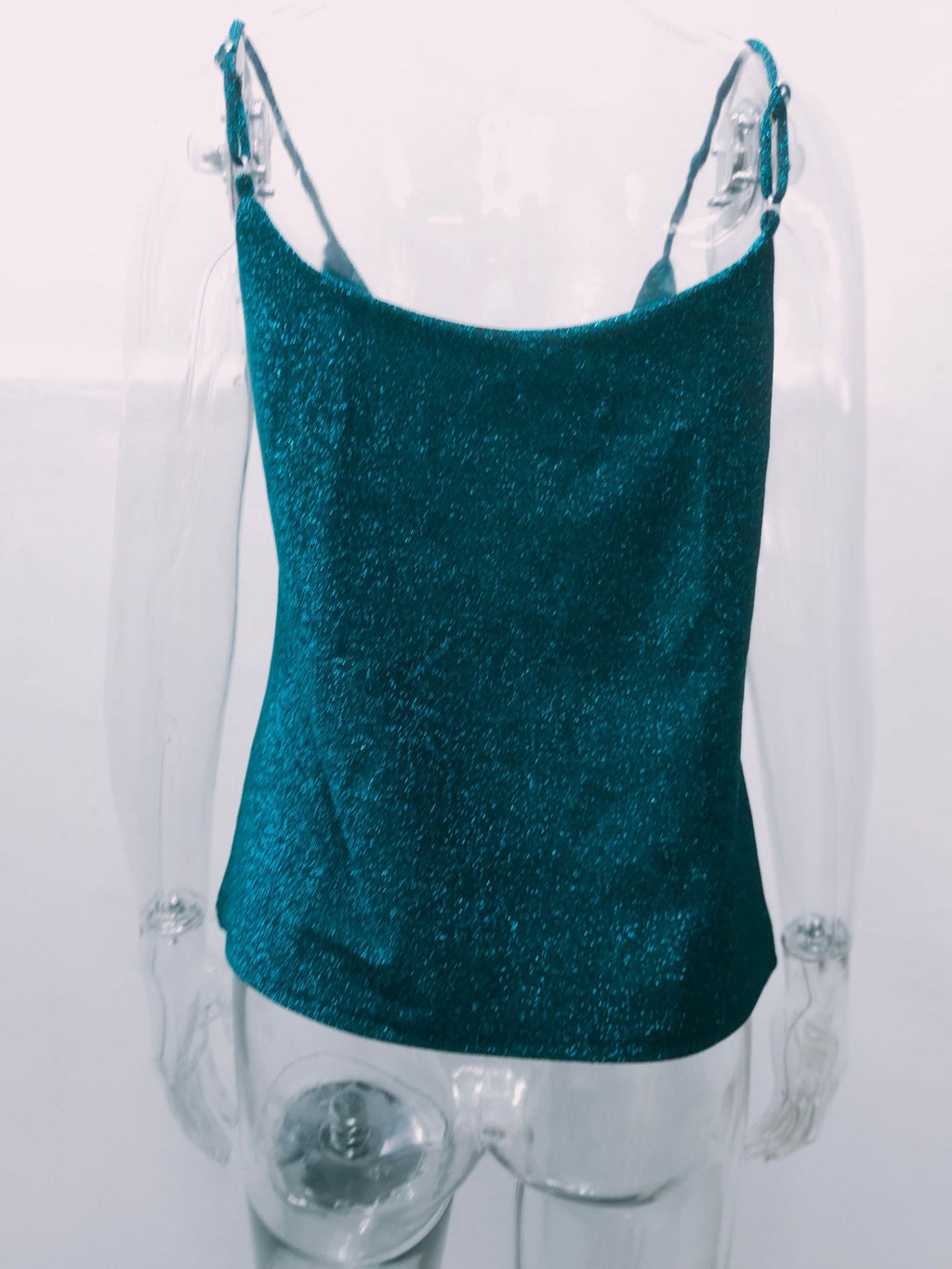Sparkle Knit V Neck Cami Top - view 2