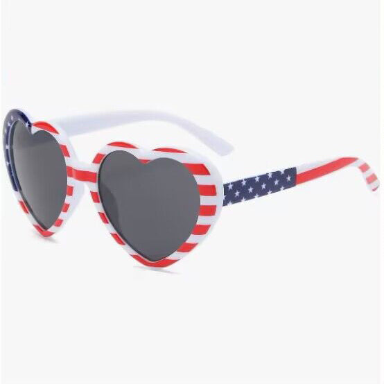 Stars And Stripes Print Party Sunglasses - Heart