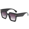 Chunky Oversized Square Rivet Sunglasses - Black