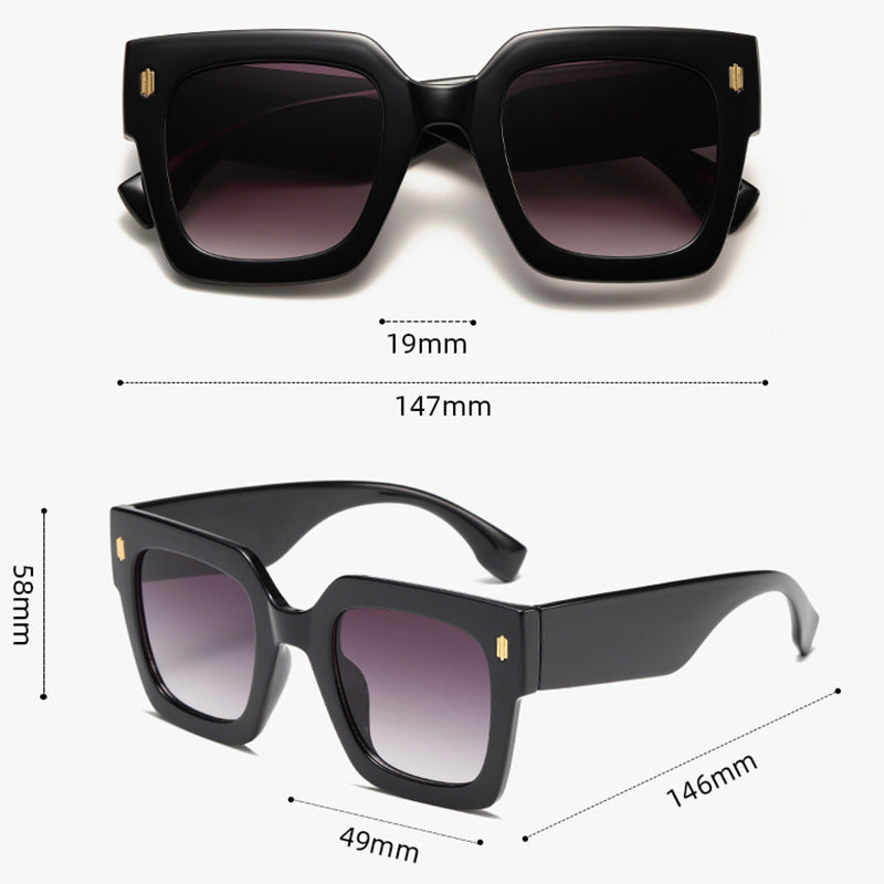 Chunky Oversized Square Rivet Sunglasses - view 1