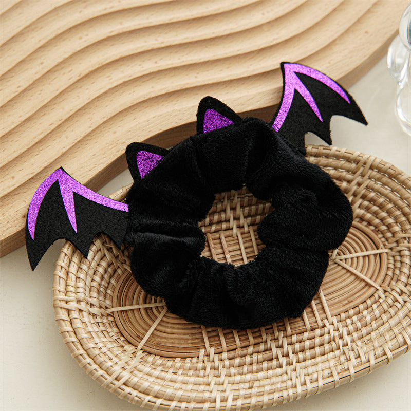 Halloween Velvet Scrunchie Hair Tie - Bat