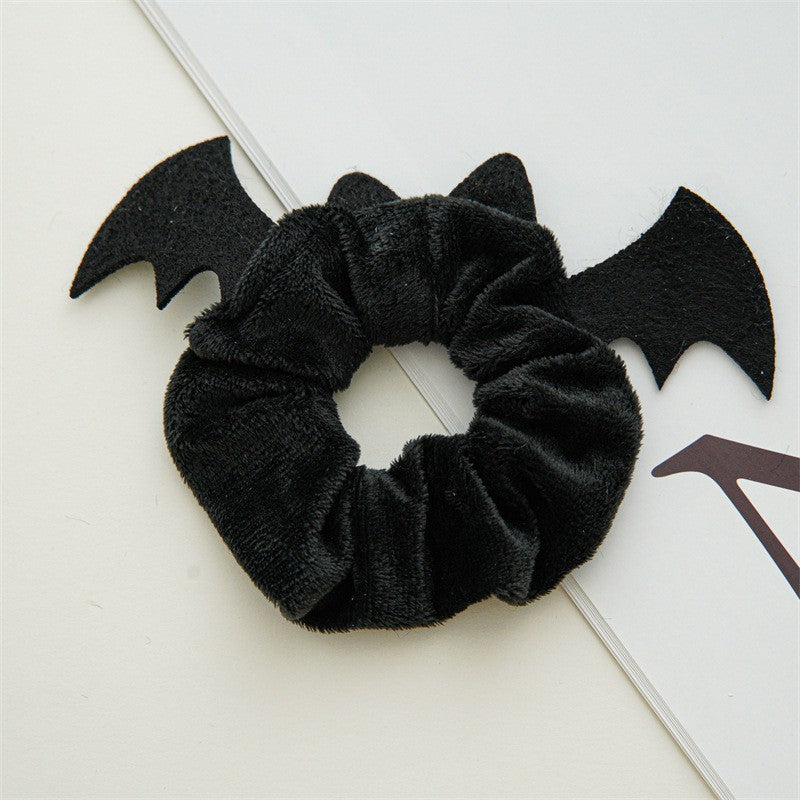 Halloween Velvet Scrunchie Hair Tie - Black