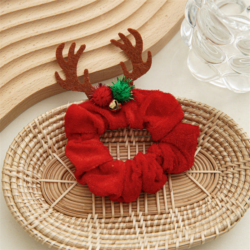 Halloween Velvet Scrunchie Hair Tie - Red