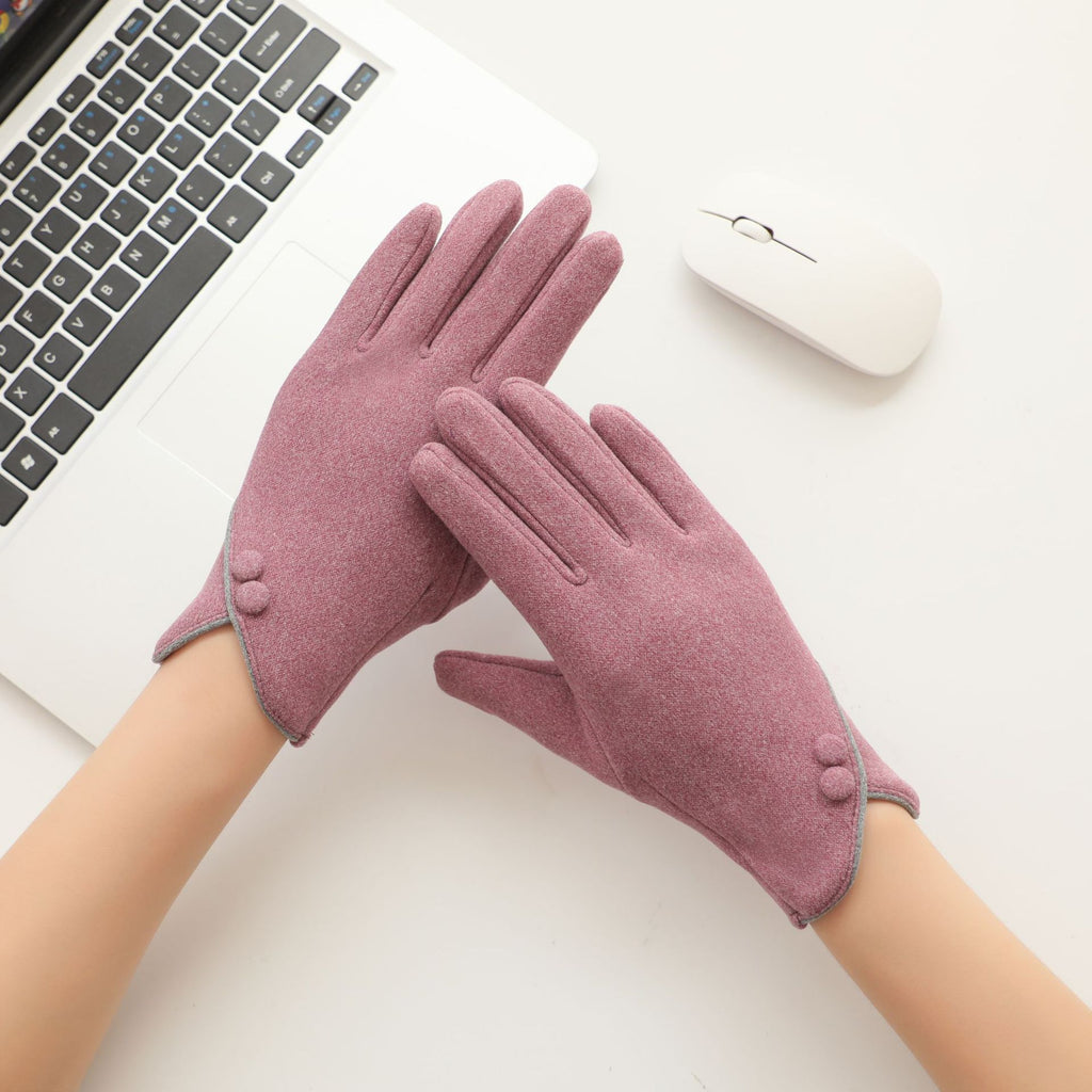 Asymmetric Cuff Fleece Lined Winter Gloves - Purple