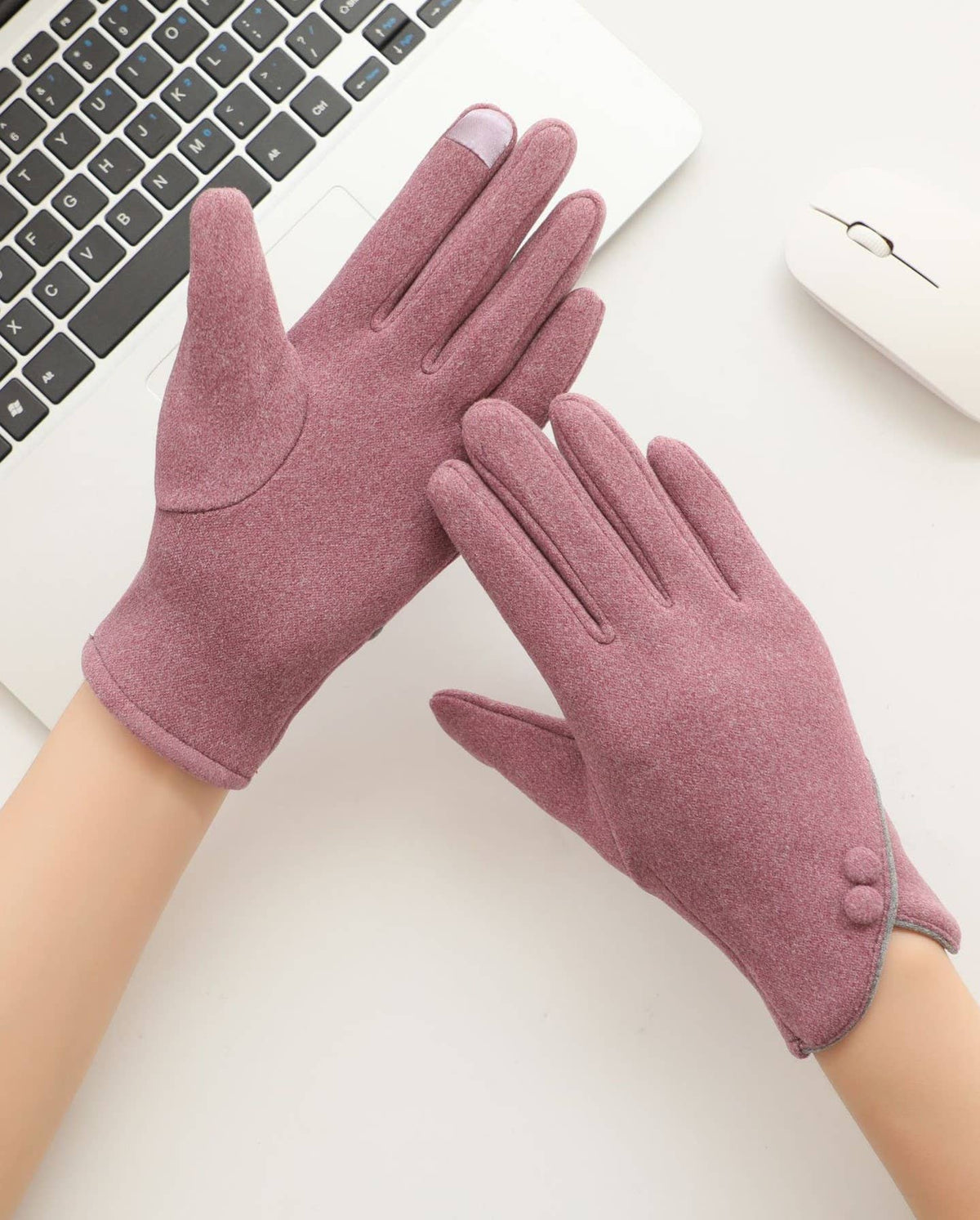 Asymmetric Cuff Fleece Lined Winter Gloves