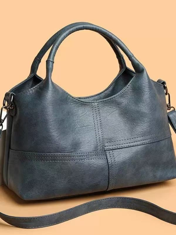 Slouchy Top Handle Hobo Bag with Crossbody Strap - Denim Blue