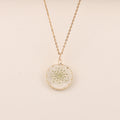 Pressed Dried Flower Resin Pendant Necklace - White