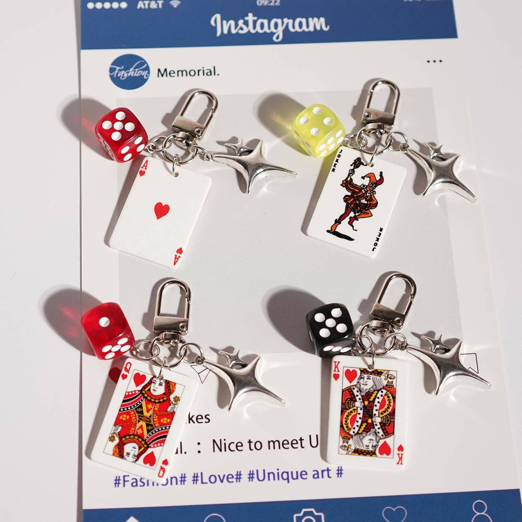 Mini Poker Card And Dice Keychain