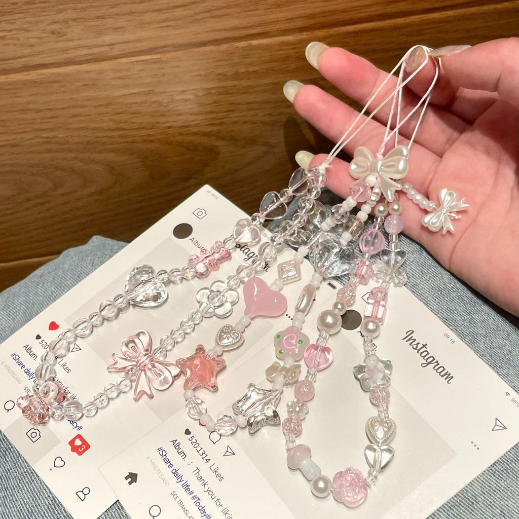 Handmade Beaded Phone Case Charm Strap