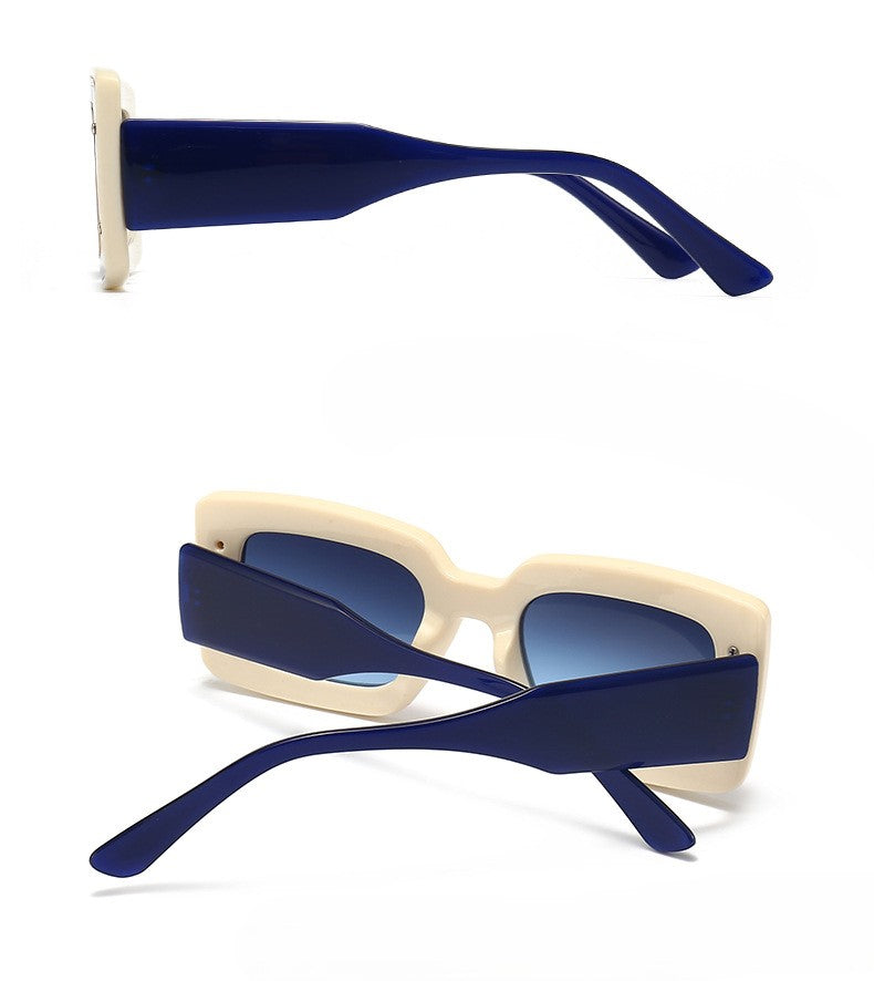 Textured Chunky Rectangle Frame Sunglasses