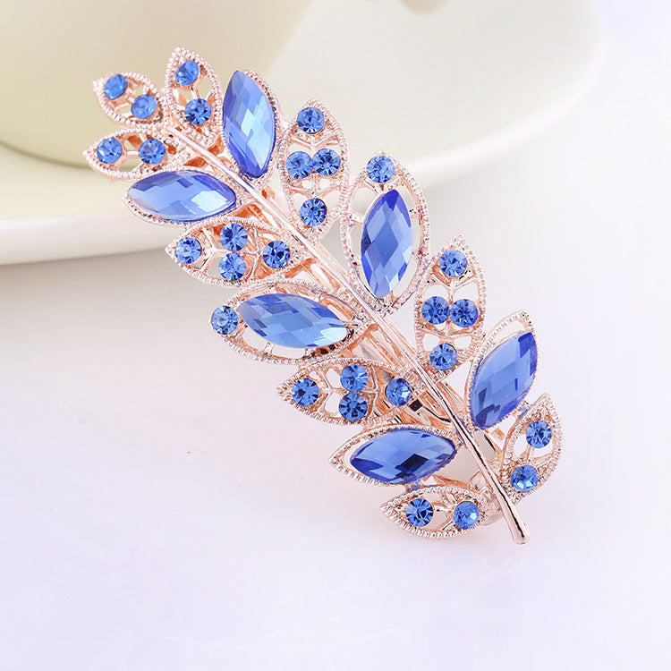 Crystal Flower Spring Hair Barrette - Color_04